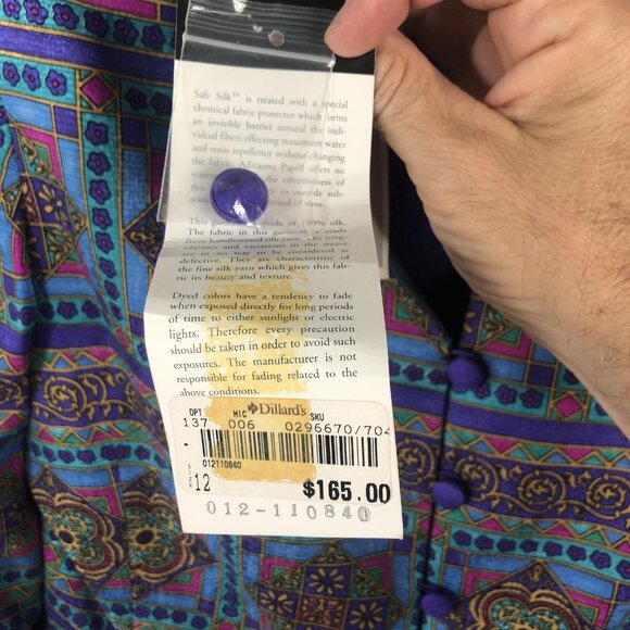 Vintage Adrianna Papell Jacket Womens 12 Silk Teflon Protector Safe Vintage Styl - Picture 7 of 16